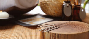 Acupuncture needles and bamboo mat